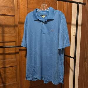 Greg Norman Men's Large Blue Tasso Elba Five Iron Play Dry Golf Polo Shirt